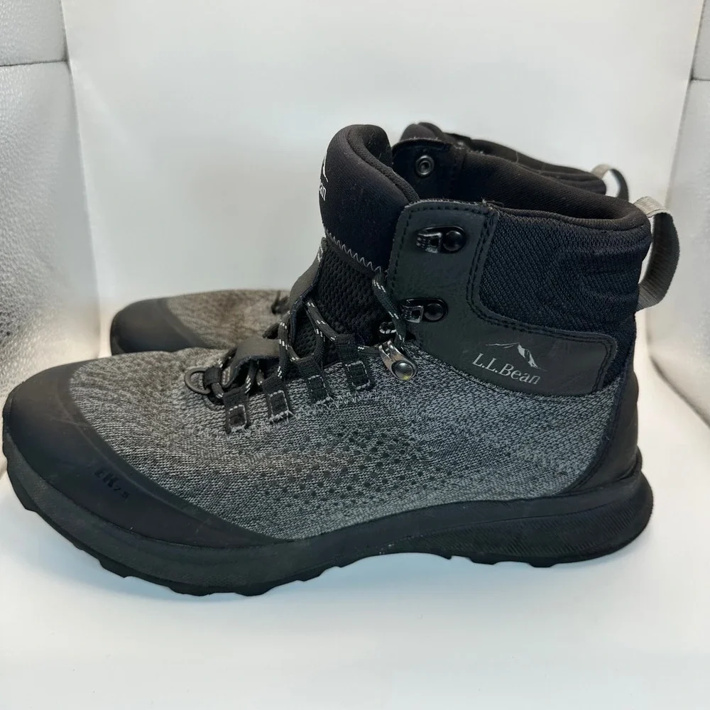 LL Bean Hiking Boots Men 9.5 Gray Black Insulated Waterproof Gorpcore 518577